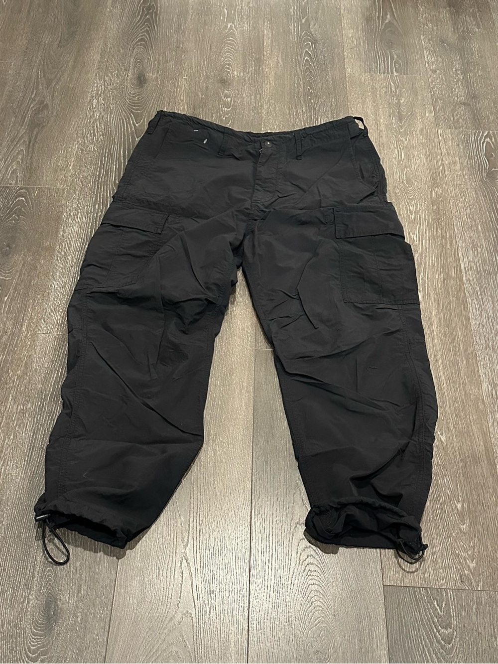Vintage American Eagle Outfitters Black Cargo Pants - Relaxed Utility Fit Y2K